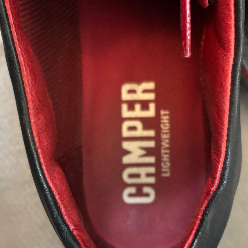 Camper Black and Red Men's Leather Sneakers size 44 US 11 - Picture 8 of 9